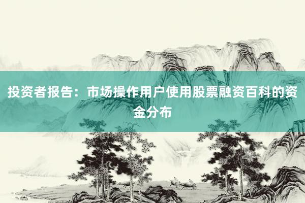 投资者报告：市场操作用户使用股票融资百科的资金分布