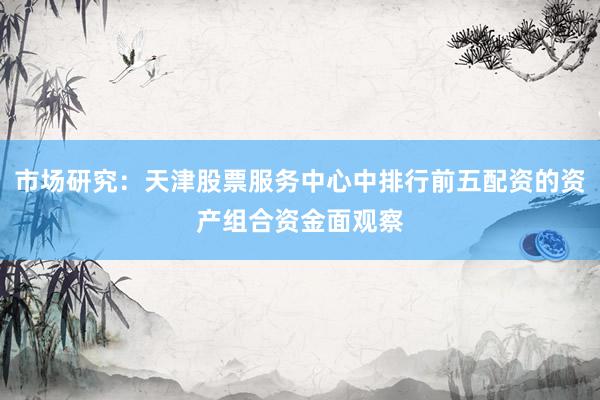 市场研究：天津股票服务中心中排行前五配资的资产组合资金面观察