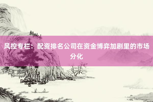 风控专栏：配资排名公司在资金博弈加剧里的市场分化