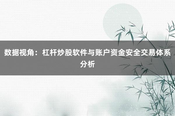 数据视角：杠杆炒股软件与账户资金安全交易体系分析
