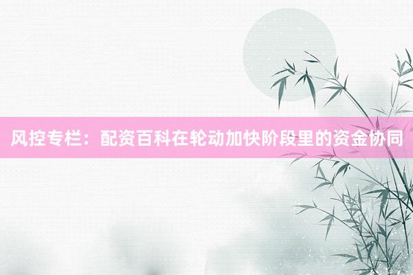 风控专栏：配资百科在轮动加快阶段里的资金协同