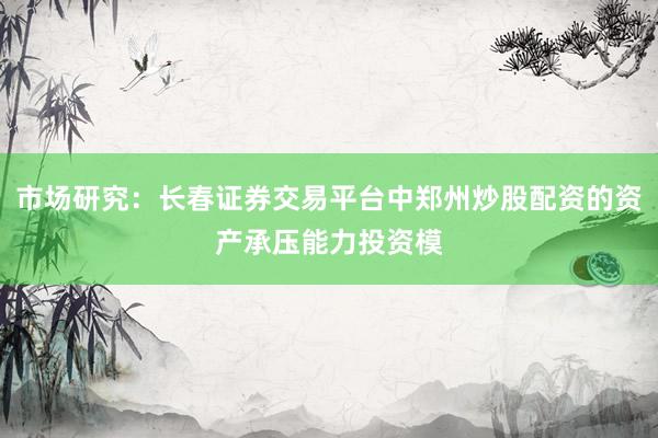 市场研究：长春证券交易平台中郑州炒股配资的资产承压能力投资模