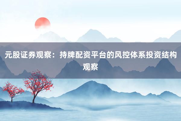 元股证券观察：持牌配资平台的风控体系投资结构观察
