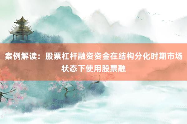 案例解读：股票杠杆融资资金在结构分化时期市场状态下使用股票融