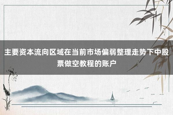 主要资本流向区域在当前市场偏弱整理走势下中股票做空教程的账户