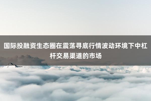 国际投融资生态圈在震荡寻底行情波动环境下中杠杆交易渠道的市场