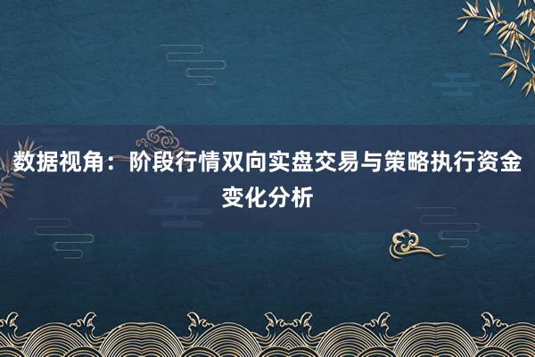 数据视角:阶段行情双向实盘交易与策略执行资金变化分析