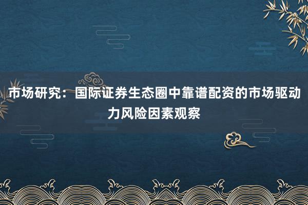 市场研究：国际证券生态圈中靠谱配资的市场驱动力风险因素观察