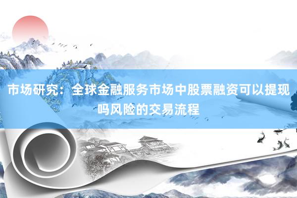 市场研究：全球金融服务市场中股票融资可以提现吗风险的交易流程