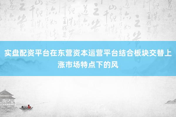 实盘配资平台在东营资本运营平台结合板块交替上涨市场特点下的风