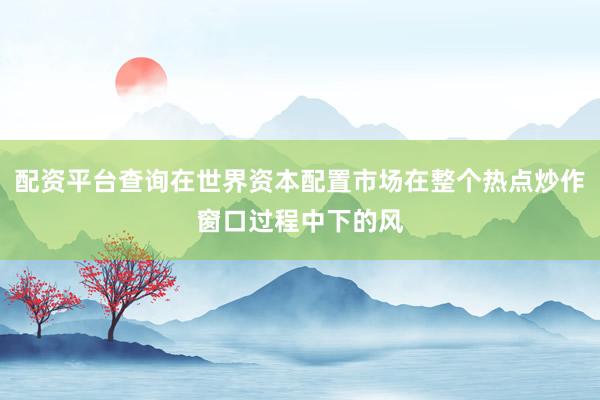 配资平台查询在世界资本配置市场在整个热点炒作窗口过程中下的风