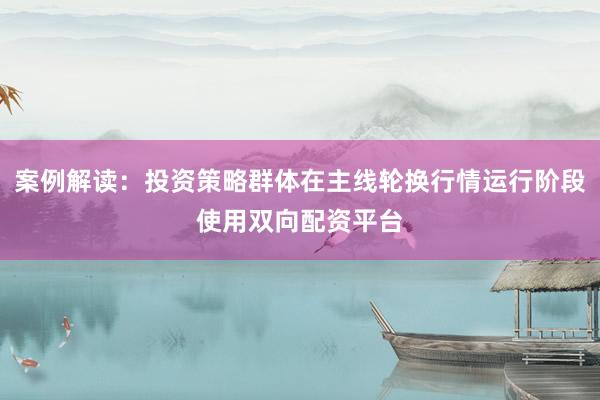 案例解读：投资策略群体在主线轮换行情运行阶段使用双向配资平台