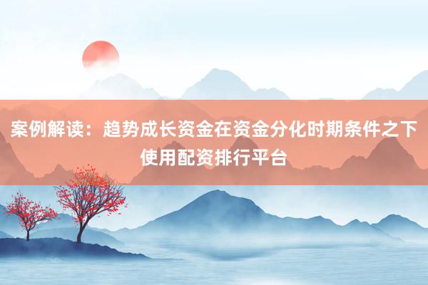 案例解读：趋势成长资金在资金分化时期条件之下使用配资排行平台