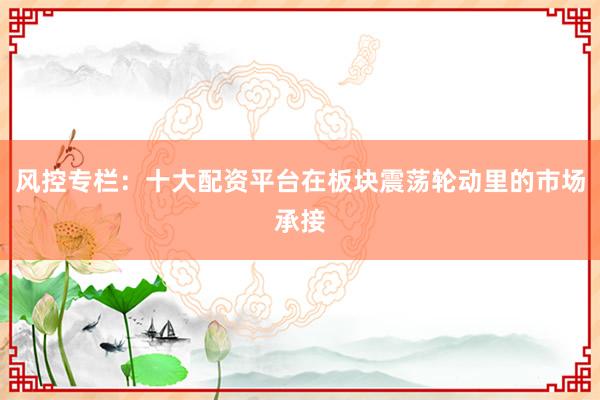 风控专栏:十大配资平台在板块震荡轮动里的市场承接