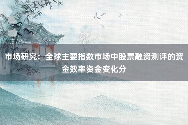市场研究:全球主要指数市场中股票融资测评的资金效率资金变化分