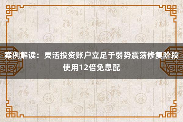 案例解读：灵活投资账户立足于弱势震荡修复阶段使用12倍免息配