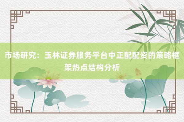 市场研究:玉林证券服务平台中正配配资的策略框架热点结构分析
