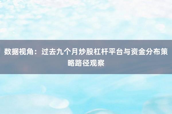 数据视角：过去九个月炒股杠杆平台与资金分布策略路径观察