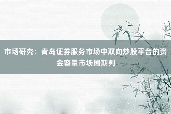 市场研究:青岛证券服务市场中双向炒股平台的资金容量市场周期判