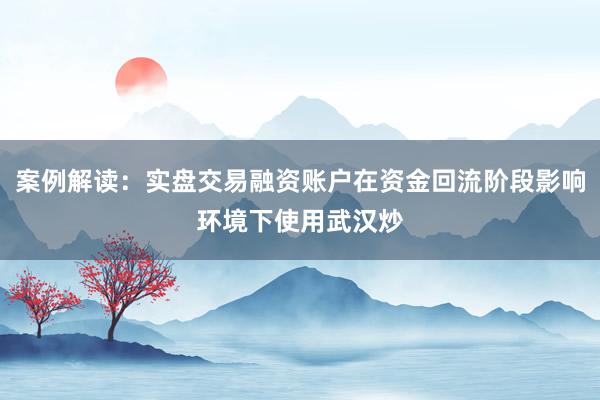 案例解读:实盘交易融资账户在资金回流阶段影响环境下使用武汉炒