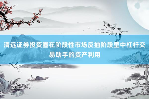 清远证券投资圈在阶段性市场反抽阶段里中杠杆交易助手的资产利用