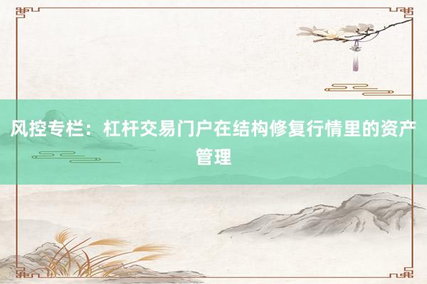 风控专栏：杠杆交易门户在结构修复行情里的资产管理