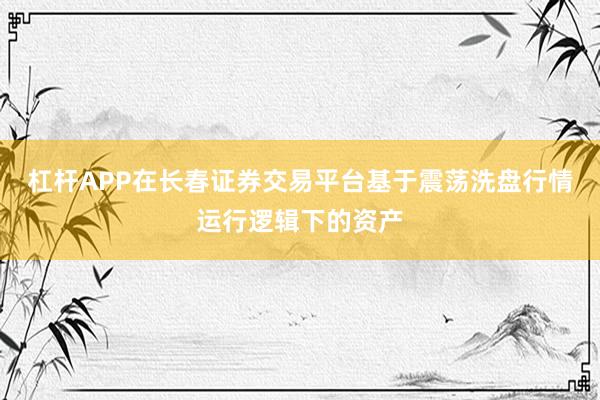 杠杆APP在长春证券交易平台基于震荡洗盘行情运行逻辑下的资产