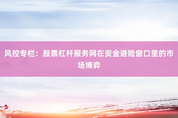 风控专栏：股票杠杆服务网在资金避险窗口里的市场博弈