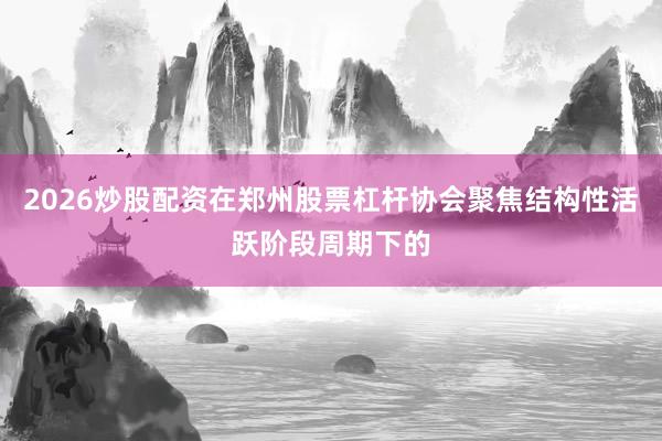 2026炒股配资在郑州股票杠杆协会聚焦结构性活跃阶段周期下的