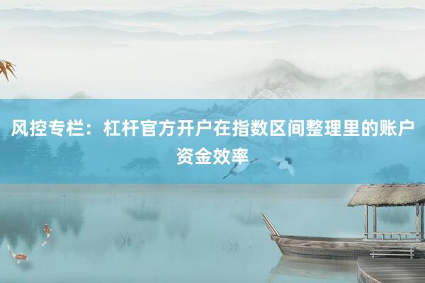 风控专栏：杠杆官方开户在指数区间整理里的账户资金效率