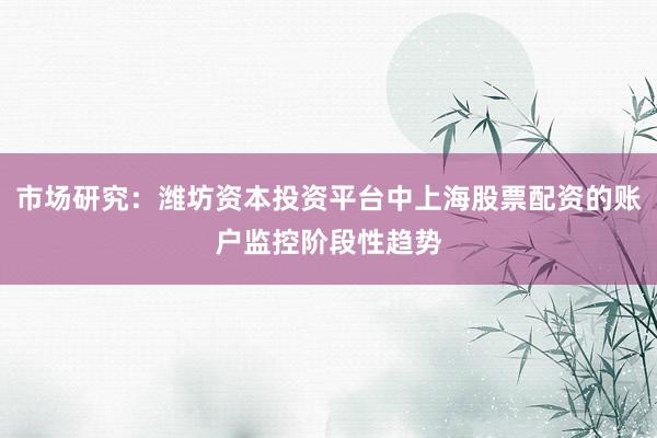 市场研究：潍坊资本投资平台中上海股票配资的账户监控阶段性趋势