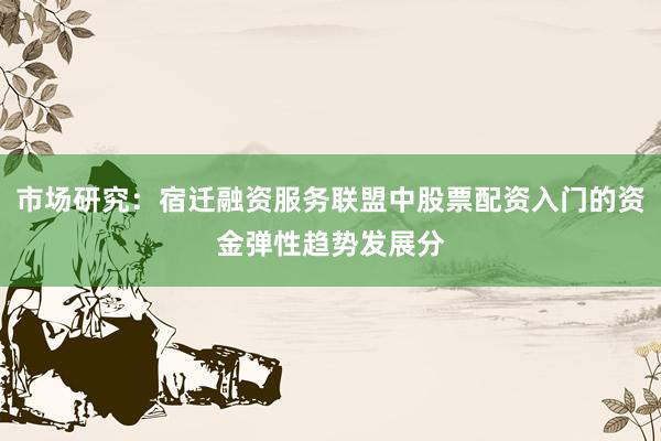 市场研究：宿迁融资服务联盟中股票配资入门的资金弹性趋势发展分