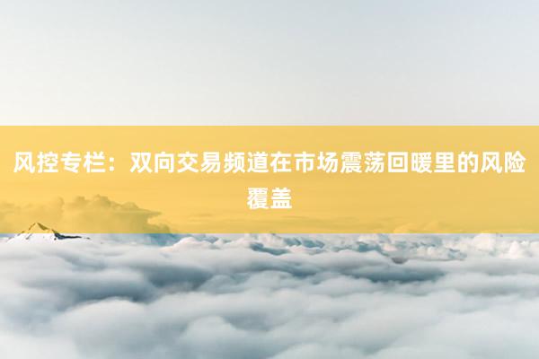 风控专栏：双向交易频道在市场震荡回暖里的风险覆盖