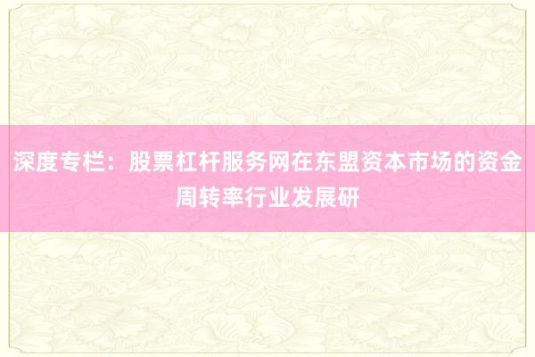 深度专栏：股票杠杆服务网在东盟资本市场的资金周转率行业发展研