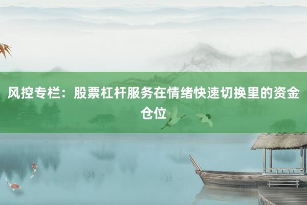风控专栏:股票杠杆服务在情绪快速切换里的资金仓位