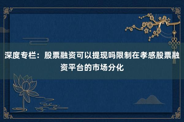 深度专栏：股票融资可以提现吗限制在孝感股票融资平台的市场分化