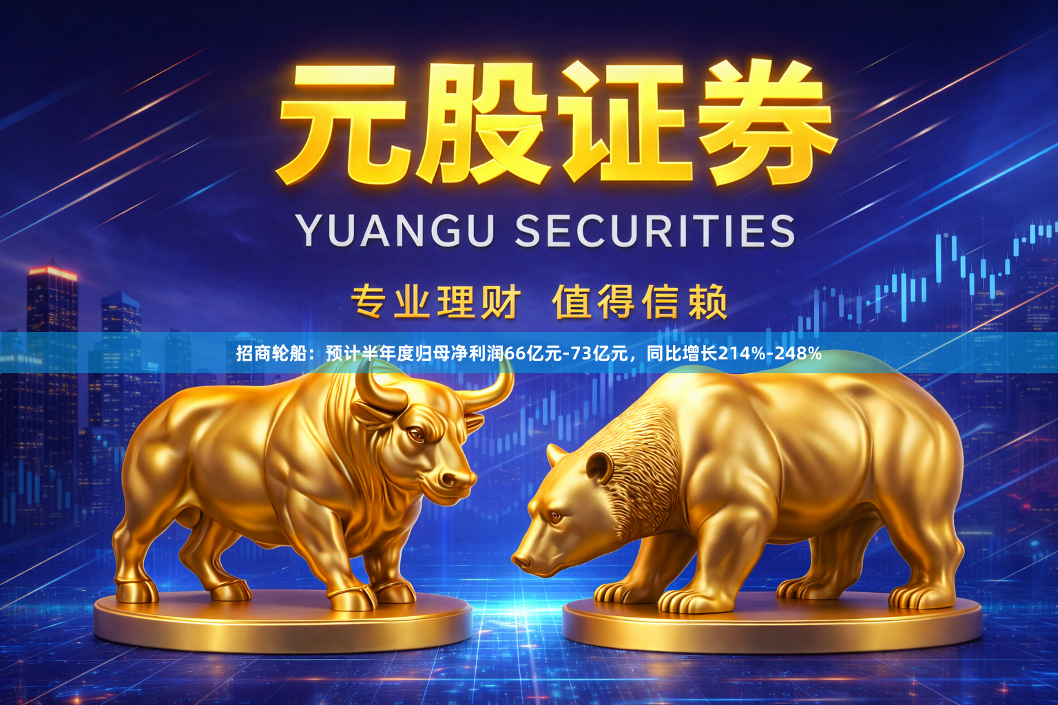 招商轮船：预计半年度归母净利润66亿元-73亿元，同比增长214%-248%